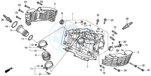 VT1100C2 drawing CYLINDER HEAD (REAR) (VT1100CV/CW/C2)