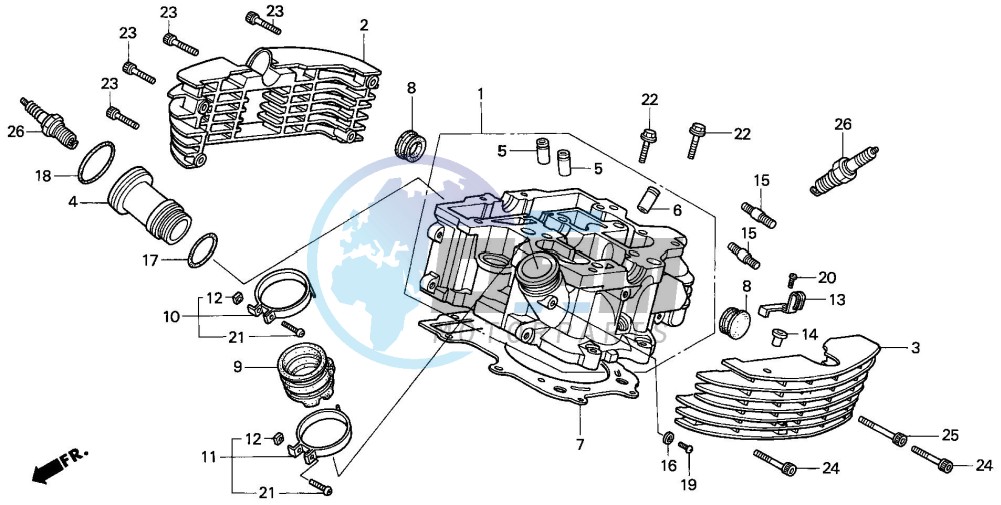 CYLINDER HEAD (REAR) (VT1100CV/CW/C2)