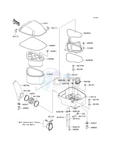 KVF700 D [PRAIRIE 700 4X4 TEAM GREEN SPECIAL EDITION] (D1) D1 drawing AIR CLEANER