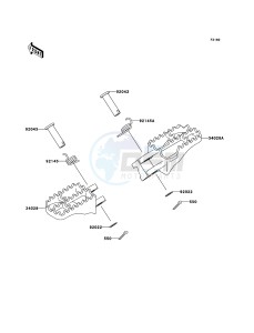 KX125 KX125-M3 EU drawing Footrests