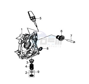 FIDDLE II 50 45KMH NEW ENGINE drawing CRANKCASE RIGHT / START MOTOR