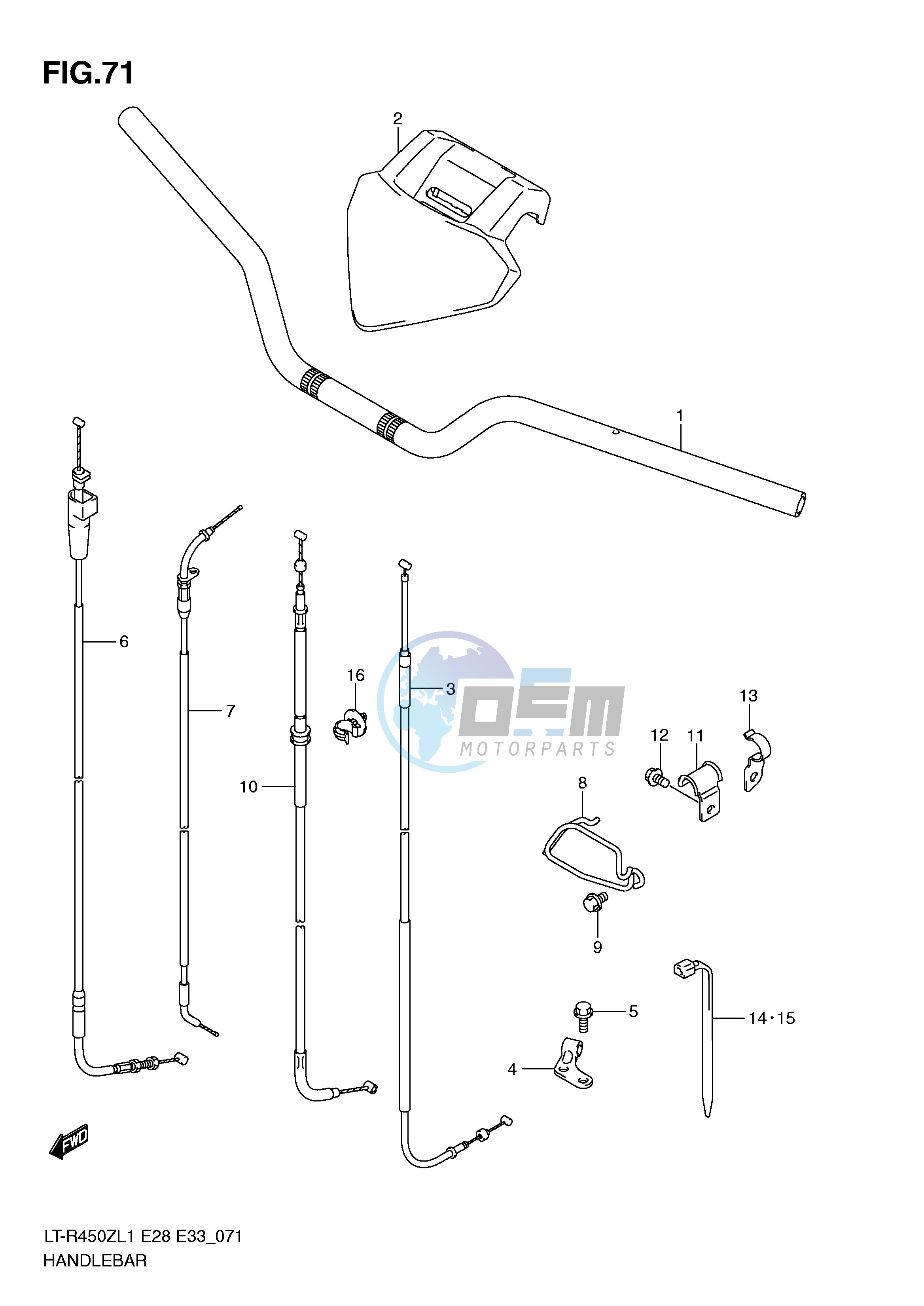 HANDLEBAR (LT-R450L1 E28)