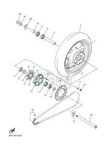 YBR125E (42PK) drawing REAR WHEEL