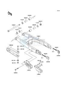 KX65 KX65ABF EU drawing Swingarm