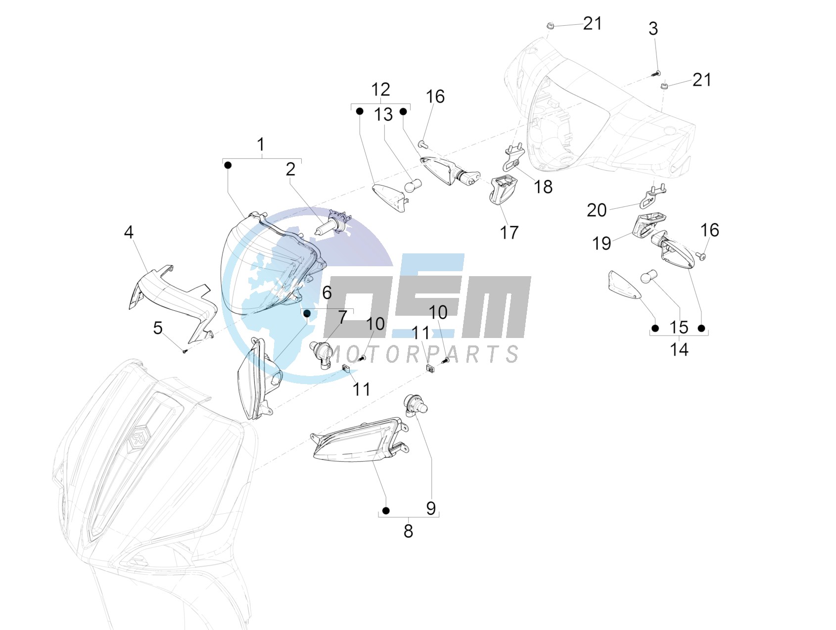 Front headlamps - Turn signal lamps