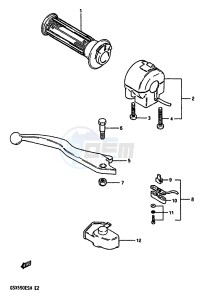 GSX550E (F-G-H) drawing RIGHT HANDLE SWITCH (GSX550ESF EFF ESG EFG ESH EFH)