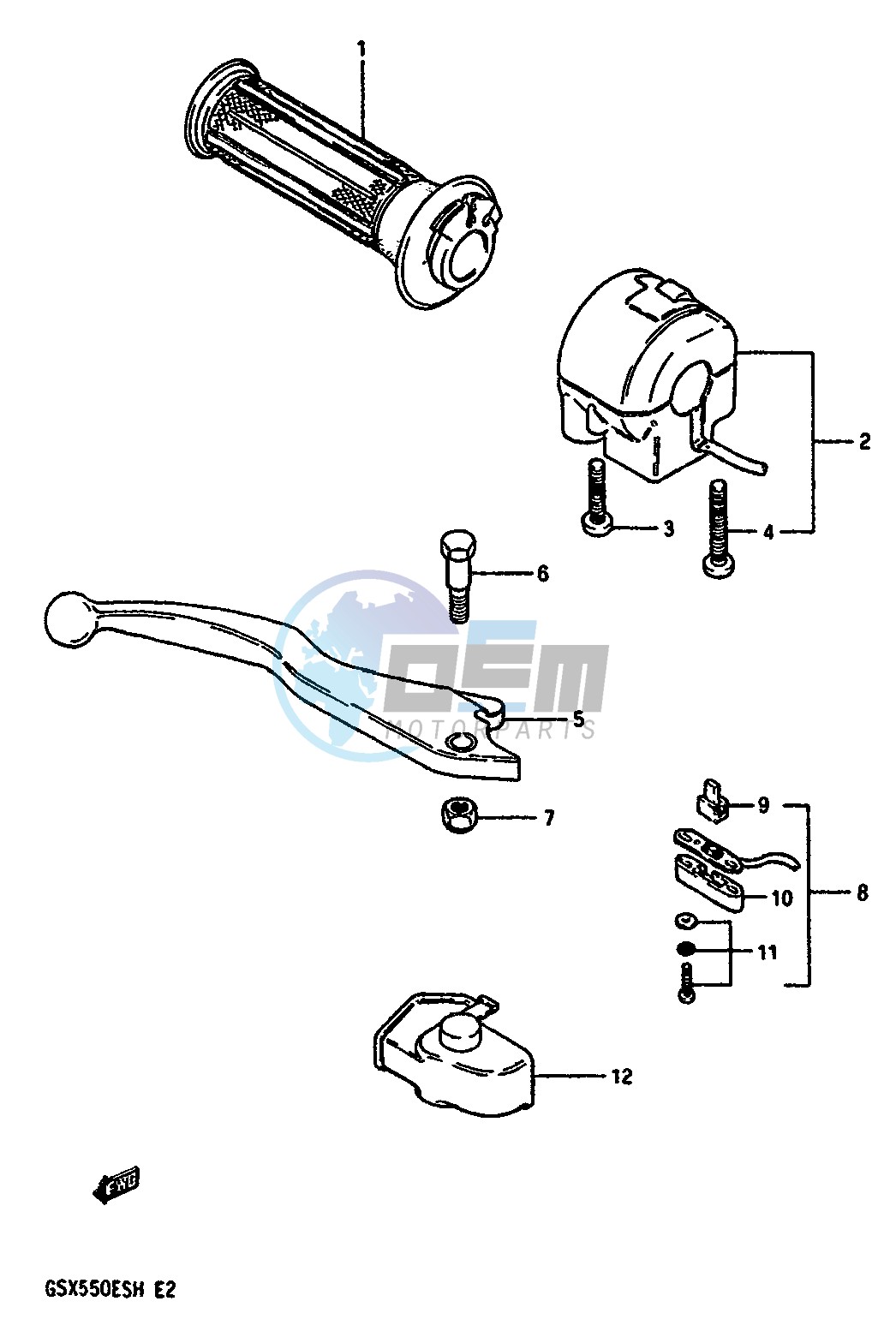 RIGHT HANDLE SWITCH (GSX550ESF EFF ESG EFG ESH EFH)