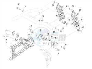 MP3 500 MAXI SPORT BUSINESS ADVANCED E4 ABS (EMEA) drawing Rear suspension - Shock absorber/s