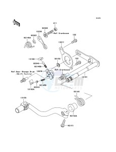 KX250 KX250R7F EU drawing Gear Change Mechanism