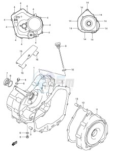 LT-F250 (E17) drawing CRANKCASE COVER