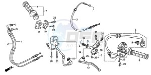 CBR600RR drawing HANDLE LEVER/SWITCH/CABLE