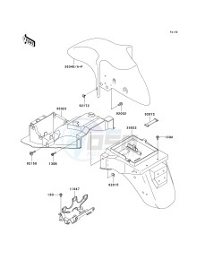 ZX 600E [ZX-6 NINJA ZZR 600] (E10-E13 E13 CAN ONLY) ZZR 600 drawing FENDERS