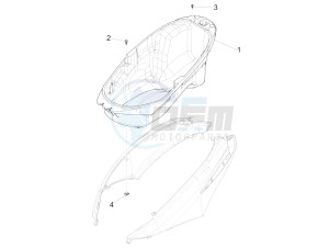 Fly 150 4T 3V ie (USA) drawing Helmet housing - Undersaddle