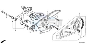 CRF50FD CRF50F Europe Direct - (ED) drawing SWINGARM (CRF50FD/E)