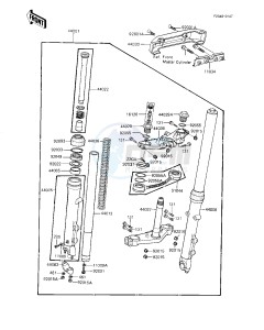 KZ 1000 J (J1-J3) drawing FRONT FORK -- KZ1000-J3- - -- CANADA- -