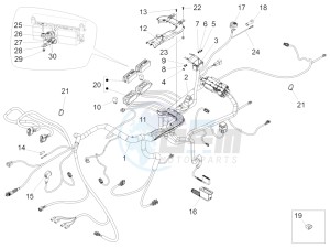 California 1400 Custom ABS 1380 WEG drawing Impianto elettrico post.