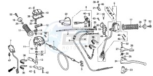 TRX450FM drawing HANDLE LEVER/SWITCH/CABLE (TRX450FM)