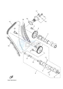 MT07A MT-07 ABS 700 (1XB6 1XB8) drawing CAMSHAFT & CHAIN