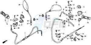 SFX50 drawing HANDLE LEVER/SWITCH/CABLE