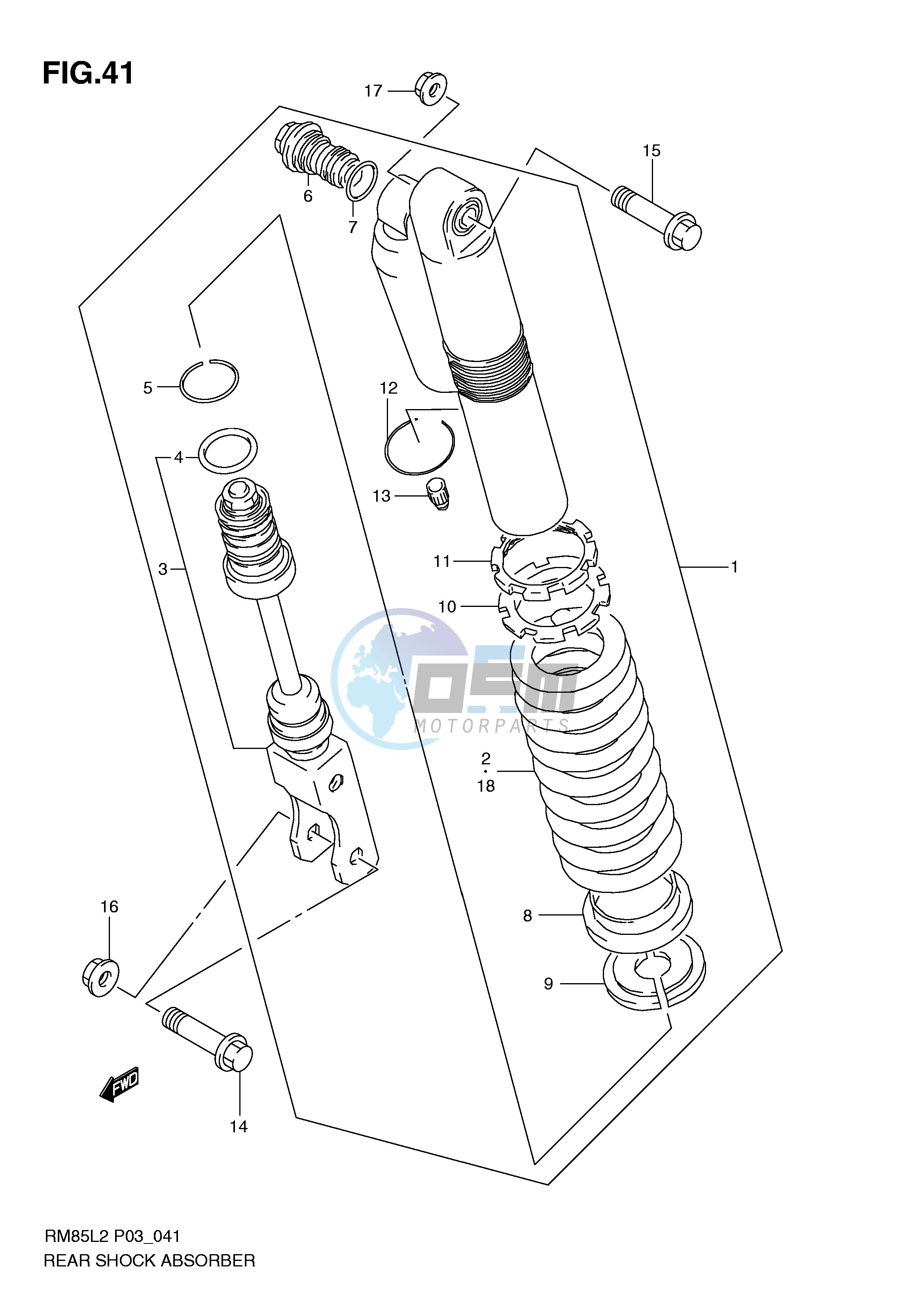 REAR SHOCK ABSORBER (RM85L2 P03)