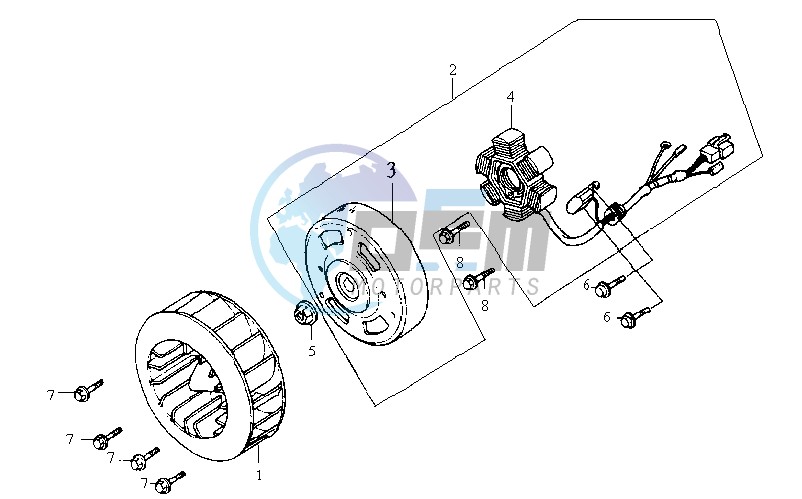 FLYWHEEL WITH MAGNETO / FAN