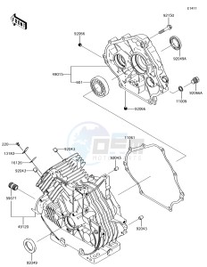 MULE SX KAF400JJF EU drawing Crankcase