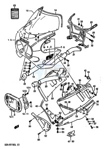 GSX-R1100 (K-L) drawing COWLING (MODEL K 3EE)