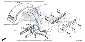 VT750CSE Shadow - VT750CS-E UK - (E) drawing REAR FENDER (VT750CS/ C)