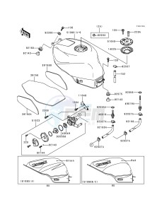 ZX 600 F [NINJA ZX-6R] (F1-F3) [NINJA ZX-6R] drawing FUEL TANK -- ZX600-F2- -