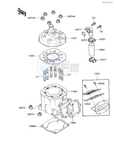 KXT 250 A [TECATE] (A2) [TECATE] drawing CYLINDER HEAD_CYLINDER_REED VALVE -- 85 A2- -