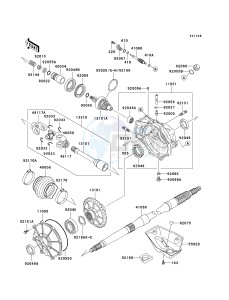 KVF 300 A [PRAIRIE 300 4X4] (A1-A4) [PRAIRIE 300 4X4] drawing DRIVE SHAFT -- REAR- -