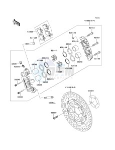 VN 1600 B [VULCAN 1600 MEAN STREAK] (B6F-B8FA) B8FA drawing FRONT BRAKE