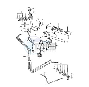 YZF R 750 drawing STEERING HANDLE -CABLE