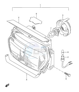 GSX600F (E2) Katana drawing HEADLAMP (MODEL P R)