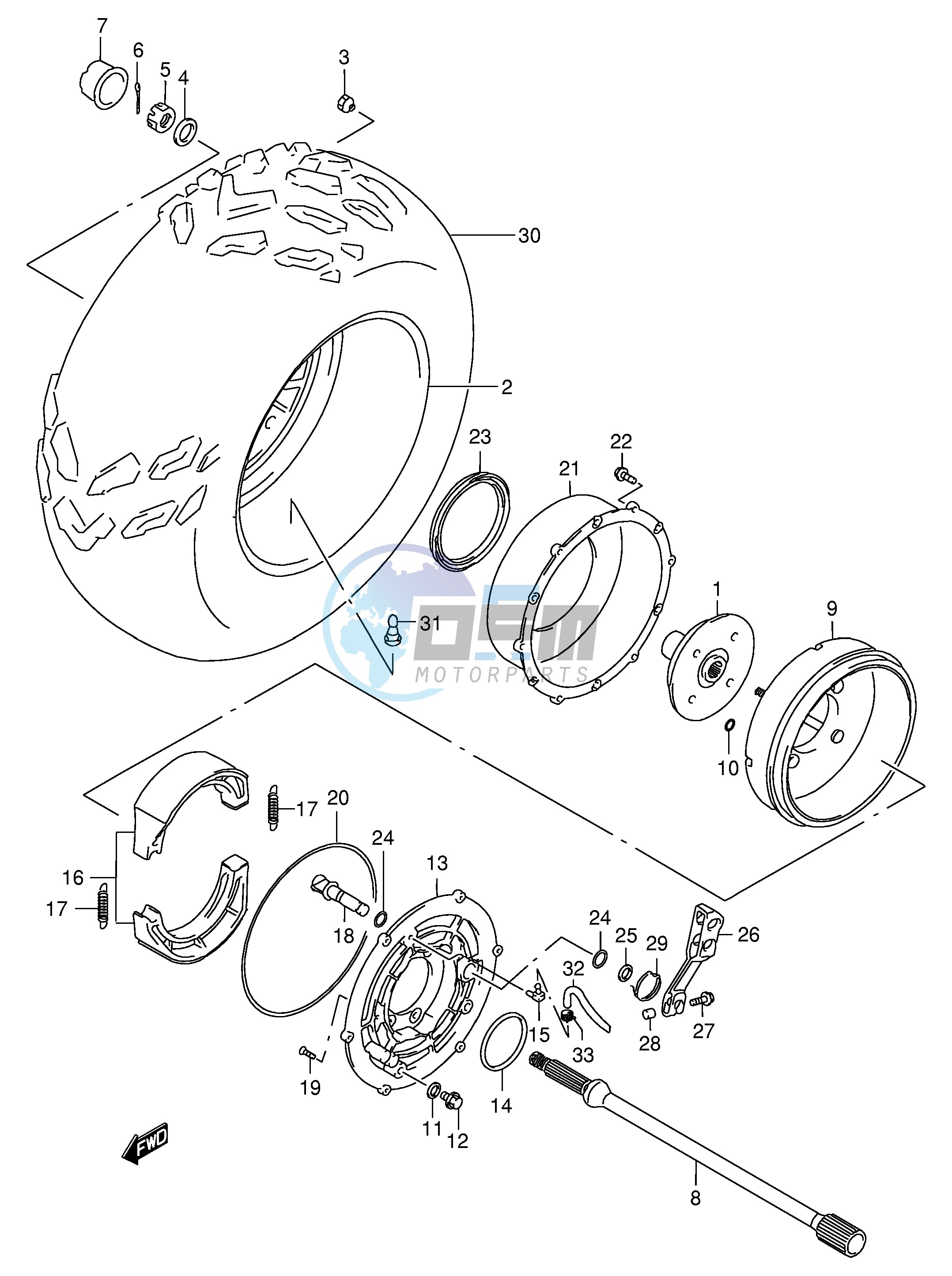 RIGHT REAR WHEEL (MODEL K1 K2)