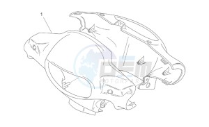 Scarabeo 100 (eng. Minarelli) drawing Front body I - Headlight support