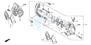 CB600F CB600F drawing FRONT BRAKE CALIPER (CB600F)