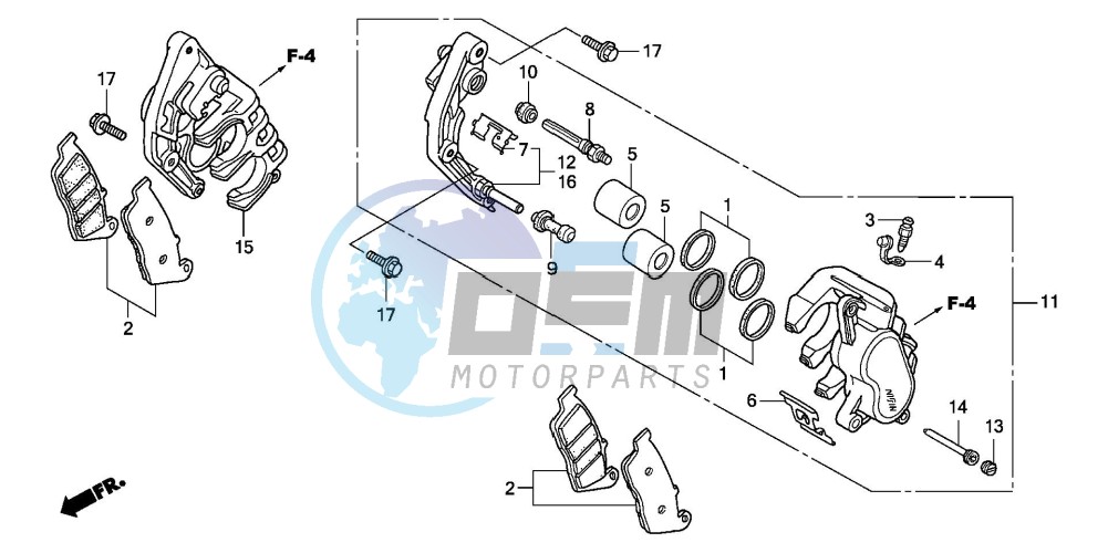 FRONT BRAKE CALIPER (CB600F)