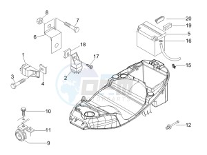 Liberty 125 4t e3 (UK) UK drawing Remote control switches - Battery - Horn