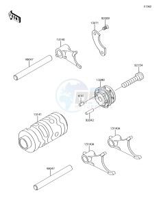 KX65 KX65AJF EU drawing Gear Change Drum/Shift Fork(s)