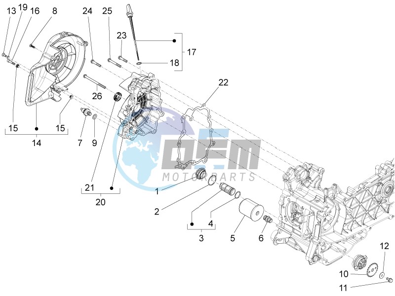 Flywheel magneto cover - Oil filter