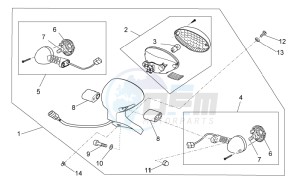 V7 II Stone ABS 750 drawing Rear lights