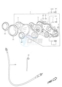 AY50 (V-W-X-Y) katana drawing SPEEDOMETER (model K1)