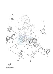 YZ250 (1SSM 1SSN 1SSP 1SSR 1SSR) drawing SHIFT CAM & FORK