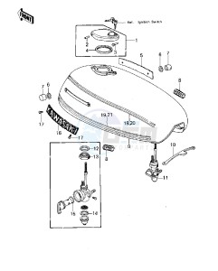 KZ 1000 A [KZ1000] (A1-A2A) [KZ1000] drawing FUEL TANK -- KZ1000-A1- -