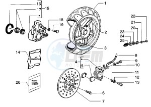 Zip 50 SP drawing Front wheel