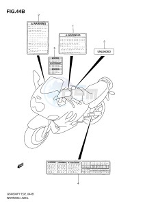 GSX600F (E2) Katana drawing WARNING LABEL (MODEL K1)