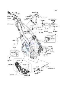 KX250F KX250ZDF EU drawing Frame Fittings