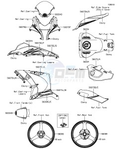 NINJA ZX-10R ABS ZX1000SGFB XX (EU ME A(FRICA) drawing Decals(Ebony)