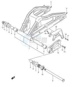 RGV250 (E24) drawing REAR SWINGING ARM (MODEL P R T)